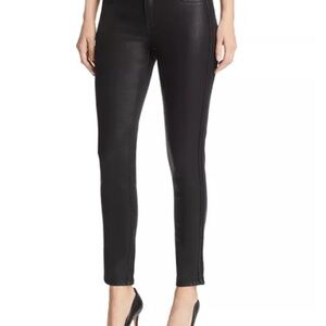 Elie Tahari Azella Braid Waxed Skinny Jeans in Black Size 25